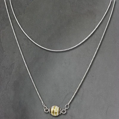 Collana Silberdream In Argento 925 Placcato Oro 45Cm Sfera Argento Oro SDK24345Y - Immagine 1 di 4