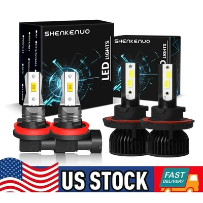 适用于铃木 XL-7 2007 - 2009 XL7 组合 LED 车头灯 + 雾灯 4x 6000K 灯泡 — 第 1/4 张图片