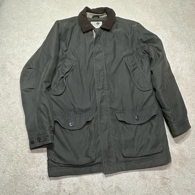 LL Bean Chore Coat Barn Utility Jacket Mens Medium Green Wool Blanket Lined - Image 1 of 4