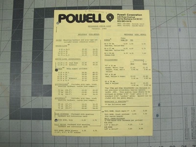 Monopatín de colección años 70 - Lista de precios catálogo Powell Beamer Ray Bones Brite Lite v2 Foto 1 de 4