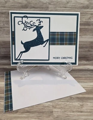 6 tarjetas de Navidad con brillo de ciervo aplastante ¡Stampin' Up! Sobres de coordinación  Foto 1 de 4