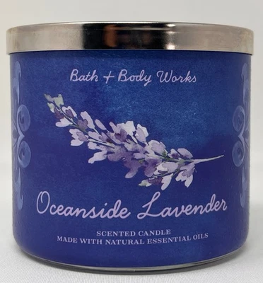 Bath & Body Works OCEANSIDE LAVENDER 3-Wick Scented Candle Large 14.5 oz NEW - Image 1 of 3