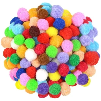 300 bunte Pompons 20mm Plüsch Bastelset Handwerk Dekoration Kreativ - Bild 1 von 2