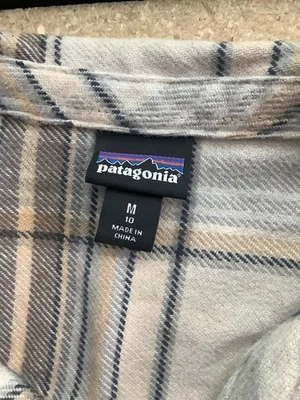 Camisa Patagonia Niña 10 Med Algodón Orgánico Franela a Cuadros Camisa L/s Foto 1 de 4