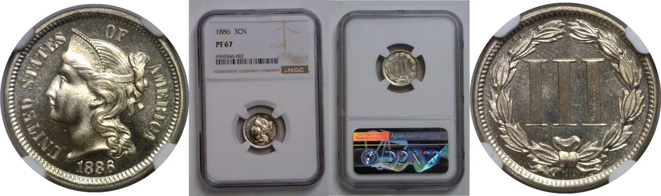 1886 Nickel Three Cent   NGC PF-67 - Image 1 of 3