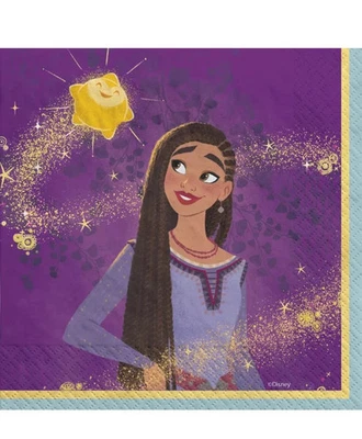 Wish Disney 电影 Asha 儿童生日派对纸午餐餐巾 16 克拉 — 第 1/4 张图片