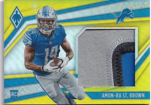 2021 Phoenix NFL Amon-Ra St Brown Jumbo Patch RC #'d/50! LEONI - Foto 1 di 2