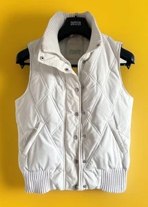NEXT Down Feather Quilted Ladies Puffer Gilet Padded Bodywarmer Vest UK12 White - Picture 1 of 17