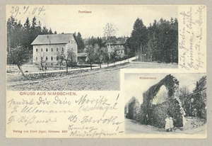 Ansichtskarte Nimbschen - Blick zum Forsthaus und auf die Klosterruine - 1904 - Picture 1 of 2