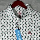 Rhoback Polo Shirt M White All Over Golf Masters Azalea Collection Speedwalk