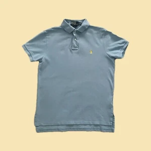 Polo Ralph Lauren Pastel Blue Short Sleeve Preppy Collared Cotton Mens Shirt - M - Picture 1 of 6