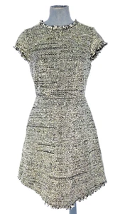 Kate Spade Dress Tweed Black Gold Metallic Fit Flare Party Cocktail US 2 UK 6 8 - Picture 1 of 18