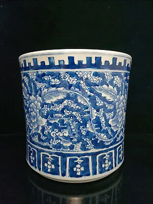 Chinese Blue&White Porcelain Handmade Exquisite Peony Pattern Brush Pots 75198 • 269.99$