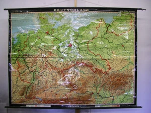 Schulwandkarte Wandkarte map Karte Deutschland Germany 1937 BRD DDR 212x161 1967 - Bild 1 von 1
