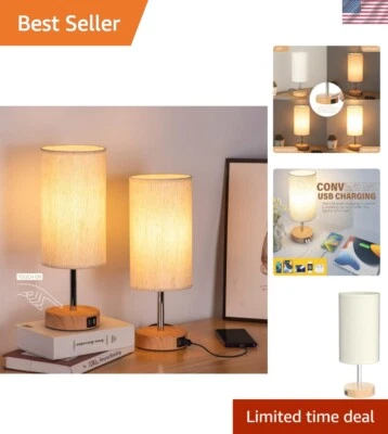 Elegantes lámparas de noche controladas al tacto con carga USB - 3 ajustes de brillo Foto 1 de 4