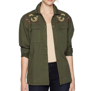 New Skylar + Jade Olive Green Cute Floral Embroidered Jacket Size Medium NWT - Picture 1 of 7