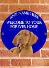Pnc774 Vizsla Dog Welcome Forever Home Plaque Personalise Greeting Card