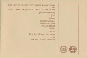#UC40 10c Airmail Embossed Envelope First Day Ceremony Program - Picture 1 of 2