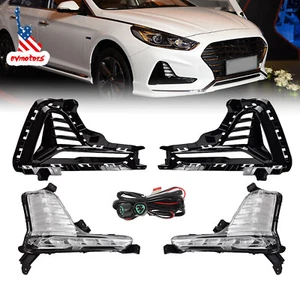 For Hyundai Sonata Left + Right Front Bumper Fog Lights LED DRL Lamps 2018-2019 - Foto 1 di 9