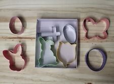 Lot Of 8 Metal Easter Cookie Cutters Assortment -Butterfly, Rabbit, Eggs, Cross 