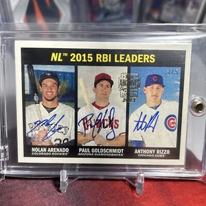 2023 Topps Archives 2016 Heritage Arenado/Goldschmidt/Rizzo #242 Triple Auto 3/5