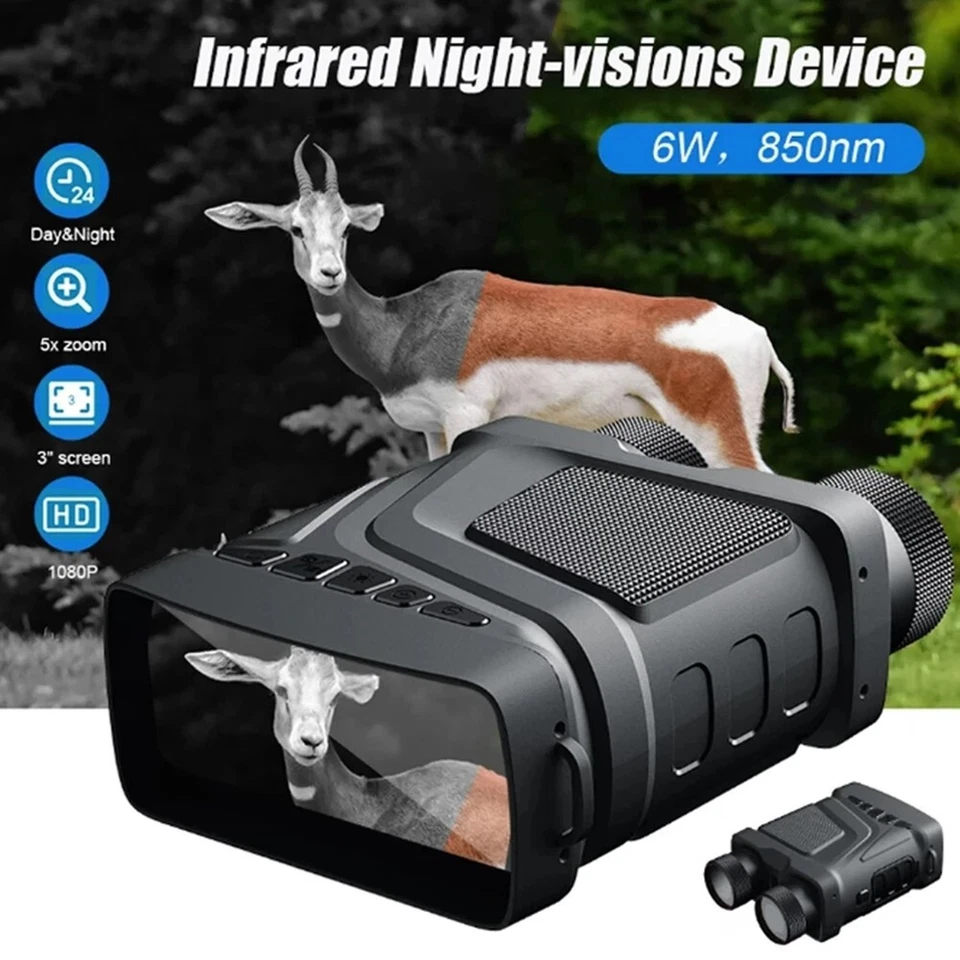 Portable Binoculars Night Vision HD Zoom Telescope Optics Outdoor Hunting Hiking - Image 1 of 4