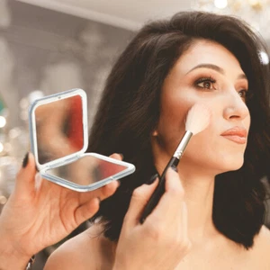 Folding Vanity Mirror Bride Bridesmaid Makeup with Magnification - Picture 1 of 12