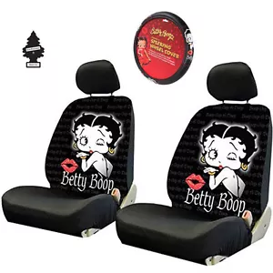 For Jeep New Betty Boop Front Low Back Car Truck Seat Steering Wheel Covers - Bild 1 von 4