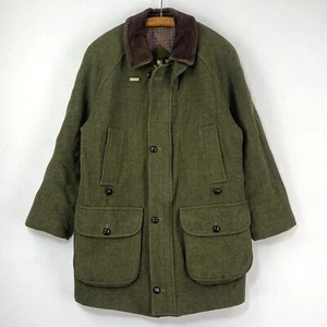 Barbour Derby Tweed Coat Mens C40 Medium Green Shooting Hunting Field Jacket - Picture 1 of 20