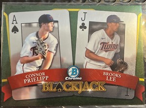 2022 Bowman Chrome Draft Blackjack #BJ6  Connor Prielipp/Brooks Lee  - Twins
