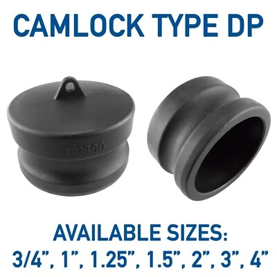 COST WISE Camlock 3/4" - 4" TYPE DP Groove Coupling Male Cam to Blank Dust Cap IBC Tank