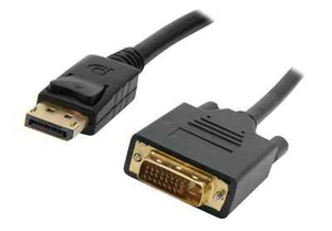 28AWG DisplayPort Male to DVI-D (24+1) Dual Link Cable Gold Plated 3Ft - 15Ft - Picture 1 of 5
