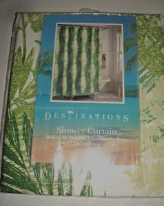 Shower Curtain Tropical Palm Cotton NWT - Picture 1 of 2