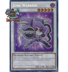 Yugioh! 1x Junk Warrior Chibi Artwork BLMM-EN009 Secret Rare 1st Ed NM - Picture 1 of 1