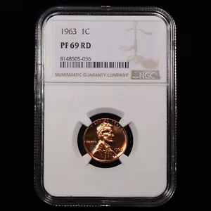 1963 Proof Lincoln Memorial Cent 1c - NGC GRADED PF 69 RD - Picture 1 of 4