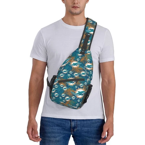 Miami Dolphins Fans Cross Chest Bag Diagonally Travel Full Print Backpack Cover