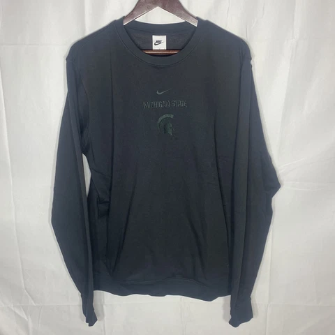 NEW Michigan State SPARTANS Nike Campus Block Club Sweatshirt Black Size Large Cover