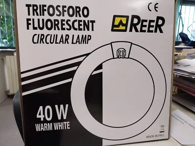 Circolina 40w 2700k Tubo Circolare T9 trifosforo fluorescente warm white Reer - Immagine 1 di 4