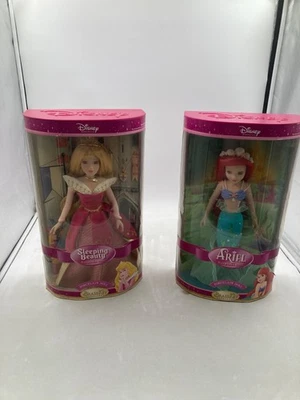 Disney Princess Brass Key Sleeping Beauty & Ariel Porcelain Keepsake Dolls - Image 1 of 4