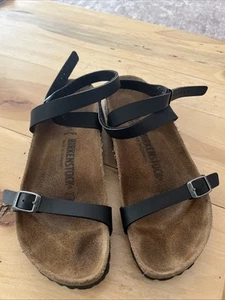 Birkenstock Daloa Sandals Womens 37N Black Ankle Wrap Straps Boho US 6 - Picture 1 of 4