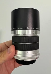 Topcon 100mm f2.8 RE Auto Topcor EXCELLENT Hood Caps Exakta Mount - Picture 1 of 10
