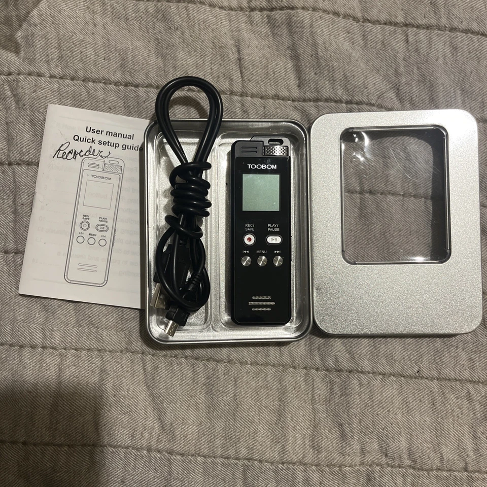 Grabadora de voz de audio digital TOOBOM multifuncional recargable de 8 GB Foto 1 de 1