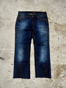 AW2010 Just Cavalli Studed Jeans Washed Flare Bootcut Denim - Picture 1 of 22