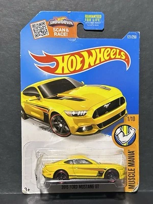 2015 Ford Mustang GT - Yellow - Muscle Mania - Hot Wheels - 2015 - New - Image 1 of 2