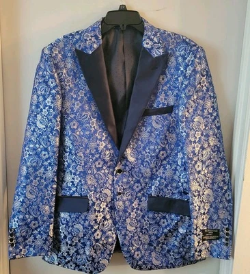 Giorgio Balanero Hombre Talla Blazer chaqueta de traje de diseñador floral satinado 42R Foto 1 de 4
