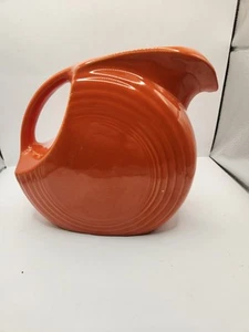 Vintage FIESTA Fiestaware Large Disc Water Pitcher Red (Orange) - Picture 1 of 6