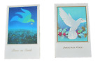 VTG  Peace On Earth Christmas Cards MCM Unused Christmas Doves Star w/ Envelopes