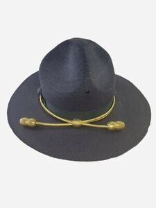 The Lawman Sheriff State Trooper Police Black Straw Campaign Hat Sz 7 1/4-58