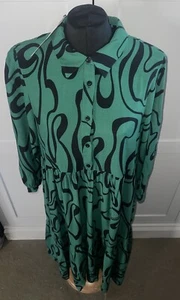 NEU MIT ETIKETT ZARA grün schwarz Midikleid THE KAREN KLEID GRÖSSE SMALL S - Bild 1 von 6