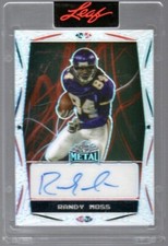 RANDY MOSS 2023 LEAF METAL CHANNEL EXCLUSIVE AUTO VIKINGS TRUE WHITE 1/1